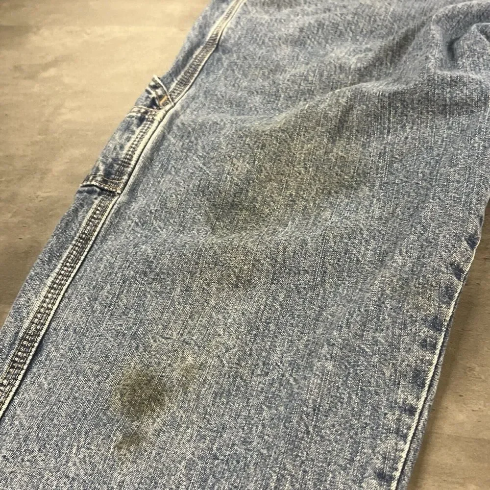 Levi Jeans Mens 35x30 Blue Denim Carpenter Light Wash Faded‎ Work Chore